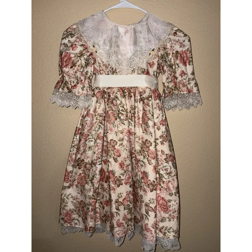 Poly Kids 80's Vintage Floral Cottage Core Size 8 Made In the USA